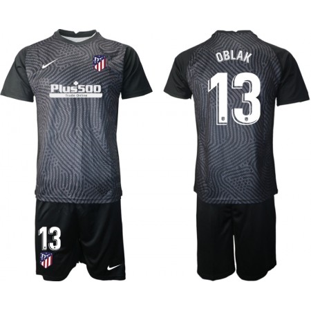 Fußballtrikots Atlético Madrid Jan Oblak 13 Torwart Kinder Trikotsatz 2020-2021 M004 